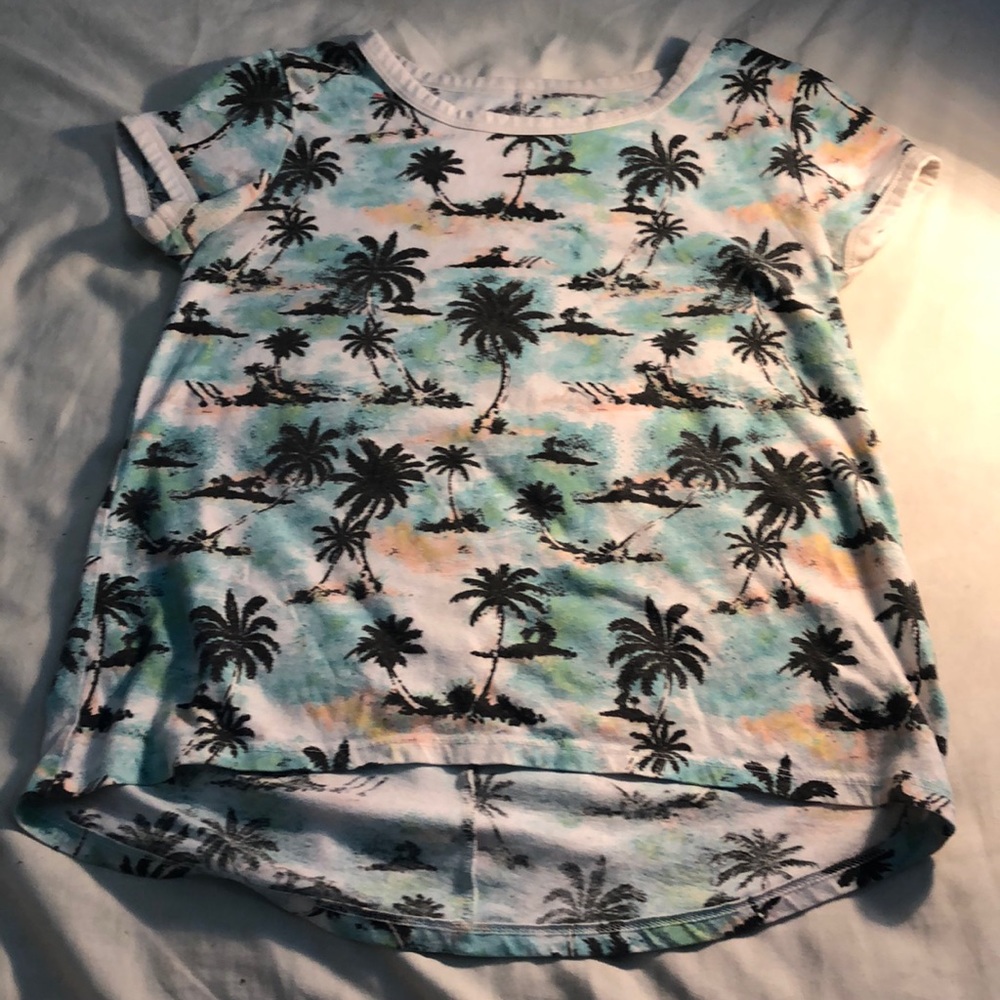 Mint Green Palm Tree Crop Top